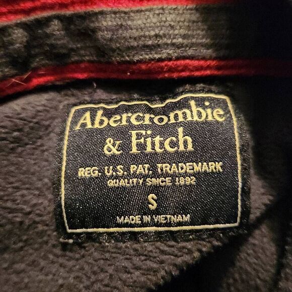 Abercrombie & Fitch Men's Size Small Navy Red Pullover Hoodie - Picture 4 of 5